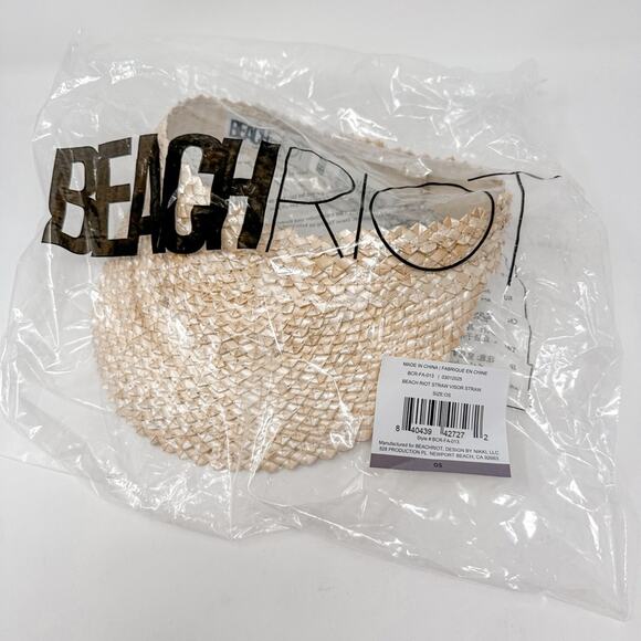 Beach Riot Straw Visor One Size Lightweight Adjustable New MSRP $78 - Picture 4 of 6